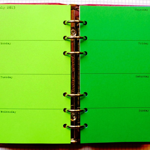 Horizontal Week on 2 Pages Planner Refill