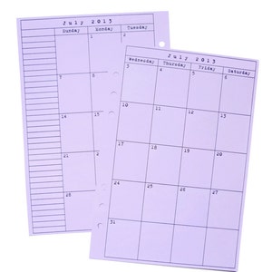 Month on 2 Pages Planner Refill