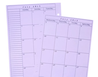 Month on 2 Pages Planner Refill