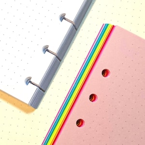 Papel para planejador Dot Grid, 18 ou 54 folhas, encadernado em disco e com encarte impresso em fichário de argolas