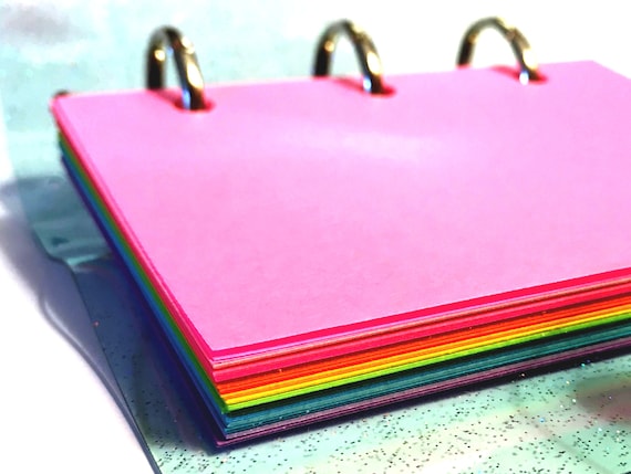 Mini 3 Ring Planner Paper, Rainbow, 54 or 108 Sheets
