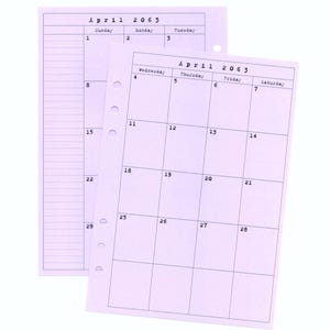 Ricarica planner mensile su 2 pagine
