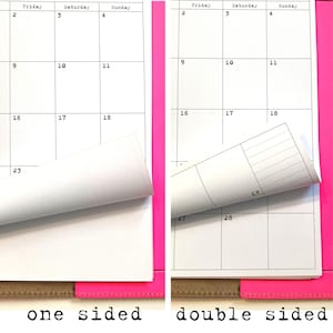Month on 2 Pages Printed Planner Refill, 12 months, Dated, Disc or Ring Paper Insert image 5