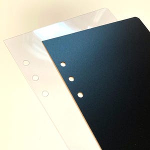 Planner Flyleaf / Page Lifter / Dashboard / End Page, Clear &/or Black, Set of 2