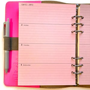 Horizontal Lined Week on 2 Pages Planner Refill, 6 or 12 months, Disc or Ring Bound Printed Insert, Choose Color