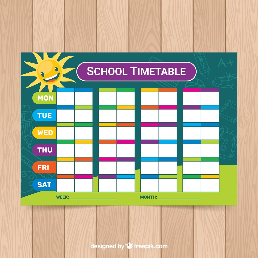Timetable Layout.pdf Hand-drawn School Timetable Template – Charming Weekly Planner ...