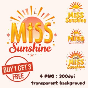 Retro Sonnenschein Zitat PNG Little MISS Sunshine Design Groovy Orange Pink Daisy Art Fröhliche Sommer Sublimation Shirt Download
