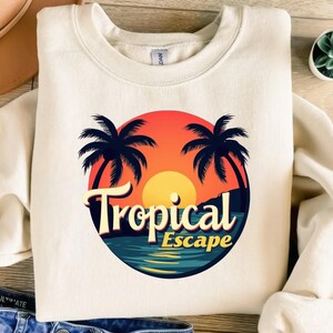 Palm Trees Sunset PNG: Tropical Beach Digital Art (Commercial Use, Instant Download