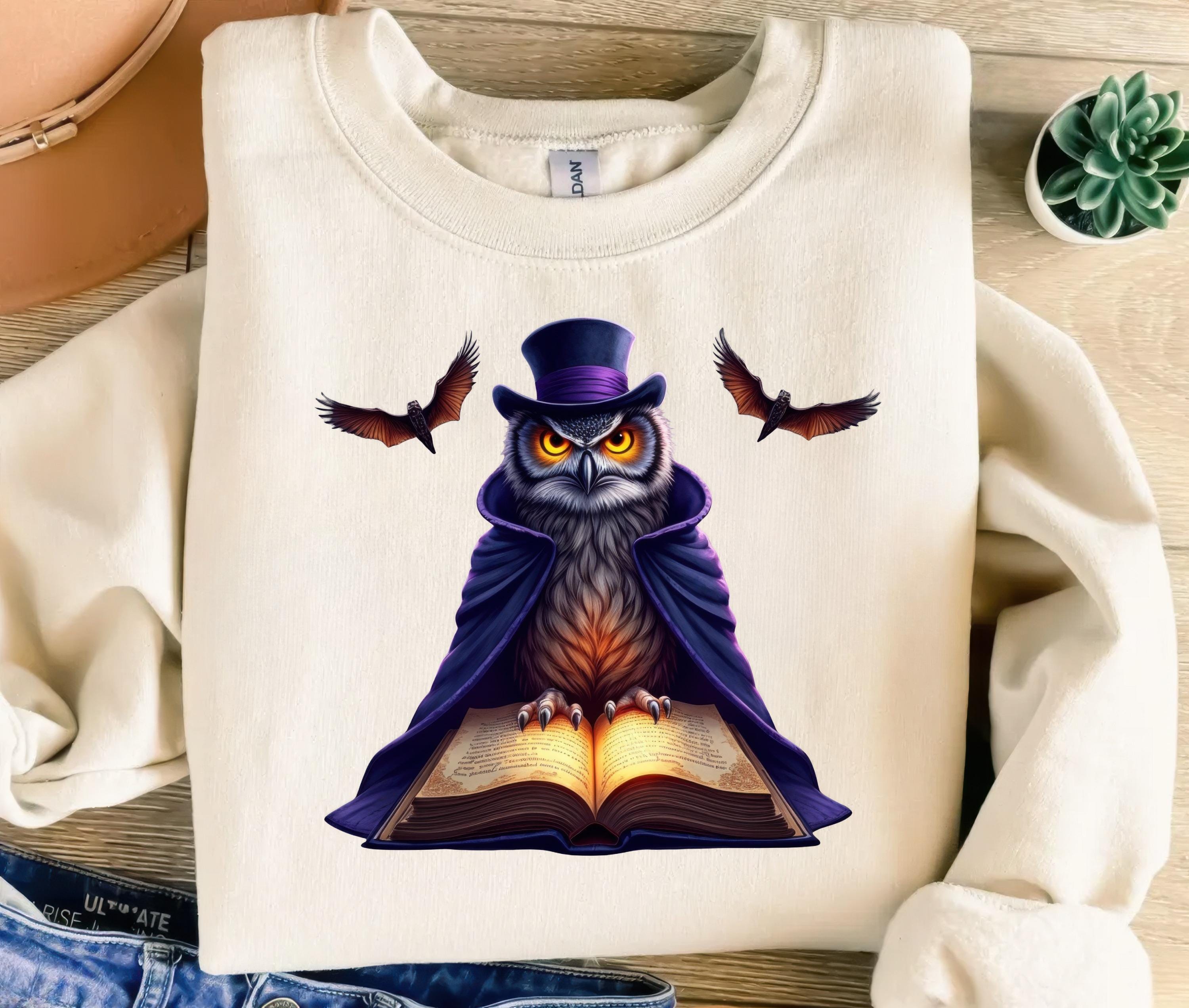 Owl Magician Digital Art, Halloween Design, Wizard Owl PNG, Fantasy Illustration, Digital Download, 