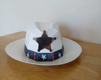 White Patriotic Cowboy Hat Gift Box-Free Shppg