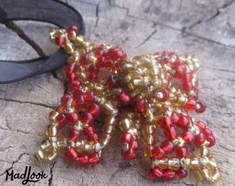 Red and Gold Rosette Pendant