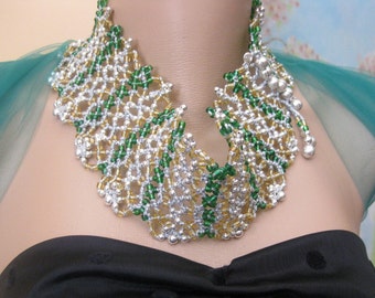 The Green Queen- Knotted Versatile Neckpiece and Bracelet Set