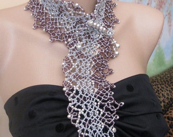 Purple and Silver Bead Versatile Necklace