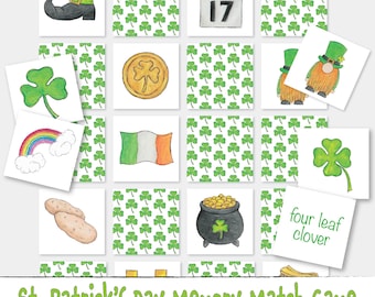 St. Patrick’s Day Memory Game Printable – Fun Matching Activity PDF – Instant Digital Download