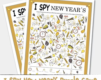 Printable I SPY New Years Look and Find Puzzle Game