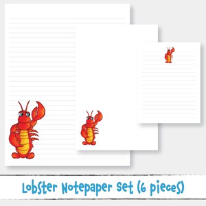 Coleção de papéis de carta com tema de lagosta para impressão