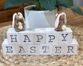 Celebration Block Set – Hand Painted Holiday Wood Blocks Easter Gift