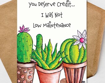 Funny Succulent Mothers Day Card for Mom, Plant Lover Card, Pun Card 5x7, Personalize