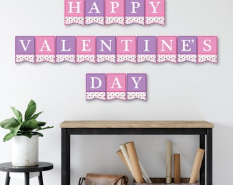 Happy Valentine's Day Banner, Valentinstag Bulletin Board Decor, Banner Printable, Valentine Dekoration, Valentine Party Schild