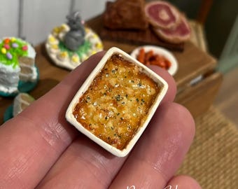 Miniature Baked Scalloped Potatoes 1:12 scale Dollhouse