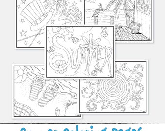 Summer Coloring Pages Printable | Summer Activity Sheets for Kids | Beach & Sunshine Coloring Fun | Instant Download PDF