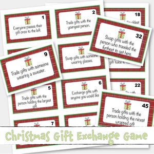 Weihnachsgeschenk-Tauschspiel Yuletide Suspense Druckbares Weihnachtsspiel Kit Bis zu 48 Spieler