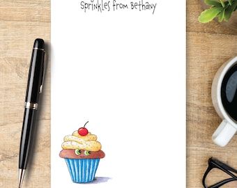 Personalized Cupcake Notepad, Baker Gift, Bakery Stationery, Custom Writing Pad, Sweet Treat Notepad, Dessert Note Paper