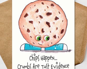 Funny Cookie Note Cards Stationery Set of 6 | Personalize It | Premium 4.25 x 5.5 Linen