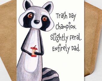 Funny Father’s Day Card, Trash Day Champion Dad  | Personalize It | Premium 5x7 Linen