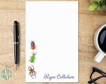 Personalized Bug Notepad, Entomology Vibes Notepad, Writing Paper, Journaling, Gift, Cucumber Beetle, Goliath Beetle, Elm Bark Beetle