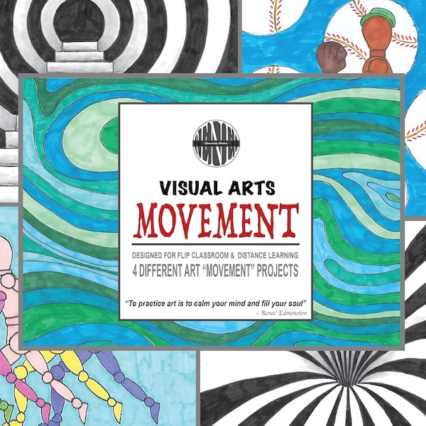 MOVEMENT Art Lesson Plan, Movement Activity, Elements of Art, 5 Lessons, Instant Download, Printable