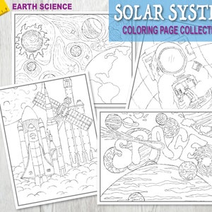 Solar System Planets Space Coloring Pages, 4 Coloring Sheets, Printable ...