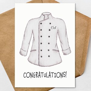 Imprimable chef, promotion de chef pâtissier, remise des diplômes, réalisation Félicitations carte de voeux 5 x 7 et enveloppe