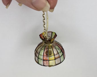 Vintage Miniature Tiffany Style Hanging Lamp | Hanging Electric Dollhouse Light | 1:12 Scale Miniature Lighting