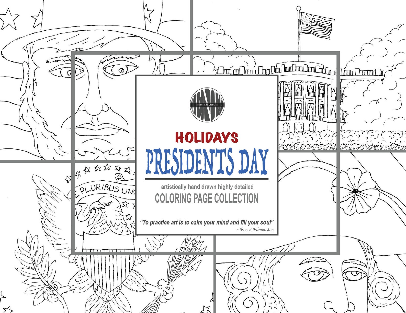 PRESIDENTS DAY Coloring Pages 4 Coloring Sheets Printable - Etsy
