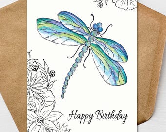 Dragonfly Birthday Card | Nature Inspired Birthday Greeting Card