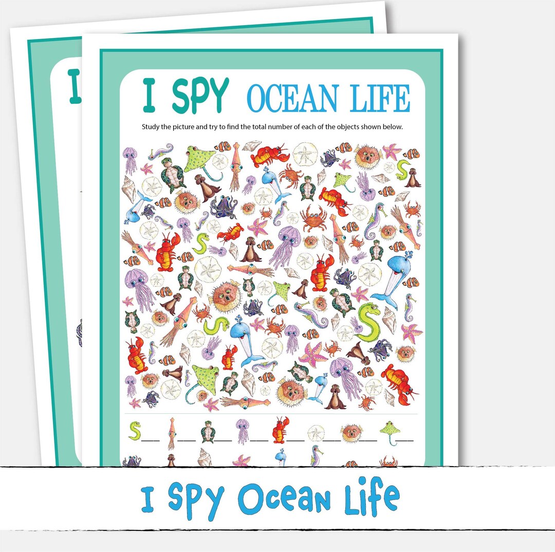 I SPY Ocean Life Printable Activity, Under the Sea Summer Look and Find ...