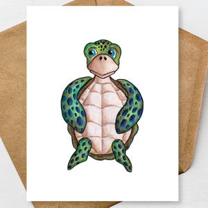 Printable Sea Turtle Notecards A2