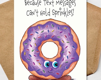 Funny Donut Note Card Set of 6 | Donut Cards | Personalize It | Premium 4.25 x 5.5 Linen
