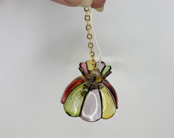 Vintage Miniature Tiffany Style Hanging Lamp | Hanging Electric Dollhouse Light | 1:12 Scale Miniature Lighting
