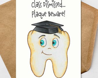 Funny Tooth Graduation Card | Dental Hygienist Graduation Card | Dentist Graduation Card | Congratulations Graduate Card