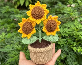 Poupée Tournesol Au Crochet Faite Main - Décoration Positive, Cadeau De Remerciement - 14x10,5 Cm - Pour Enseignantes, Infirmières