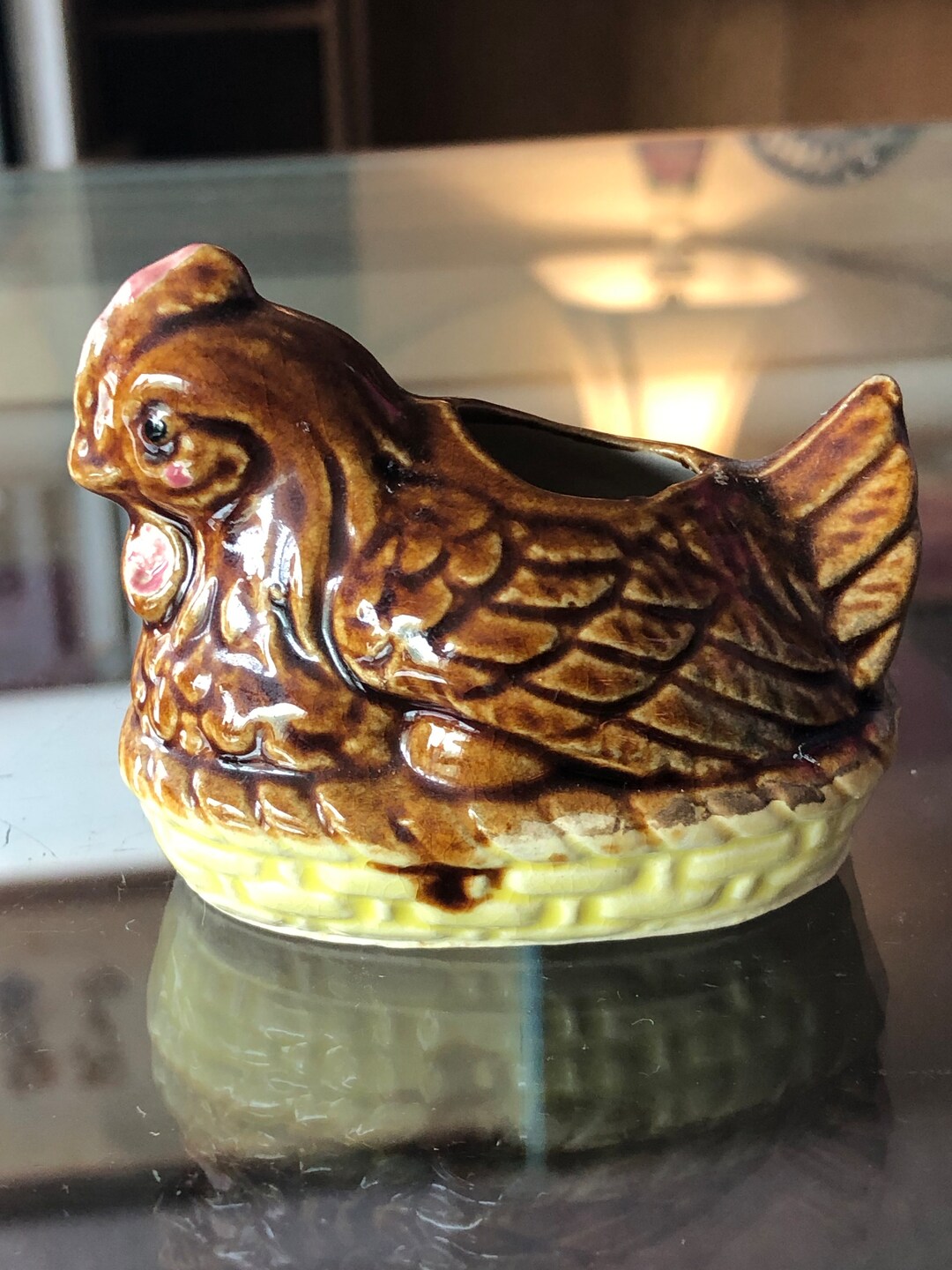 Vintage Nesting Hen Chicken Toothpick Holder Japan Nest Etsy