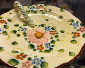 CLEARANCE SALE Vintage Floral Italya Rossetti Lemon Dish Plate