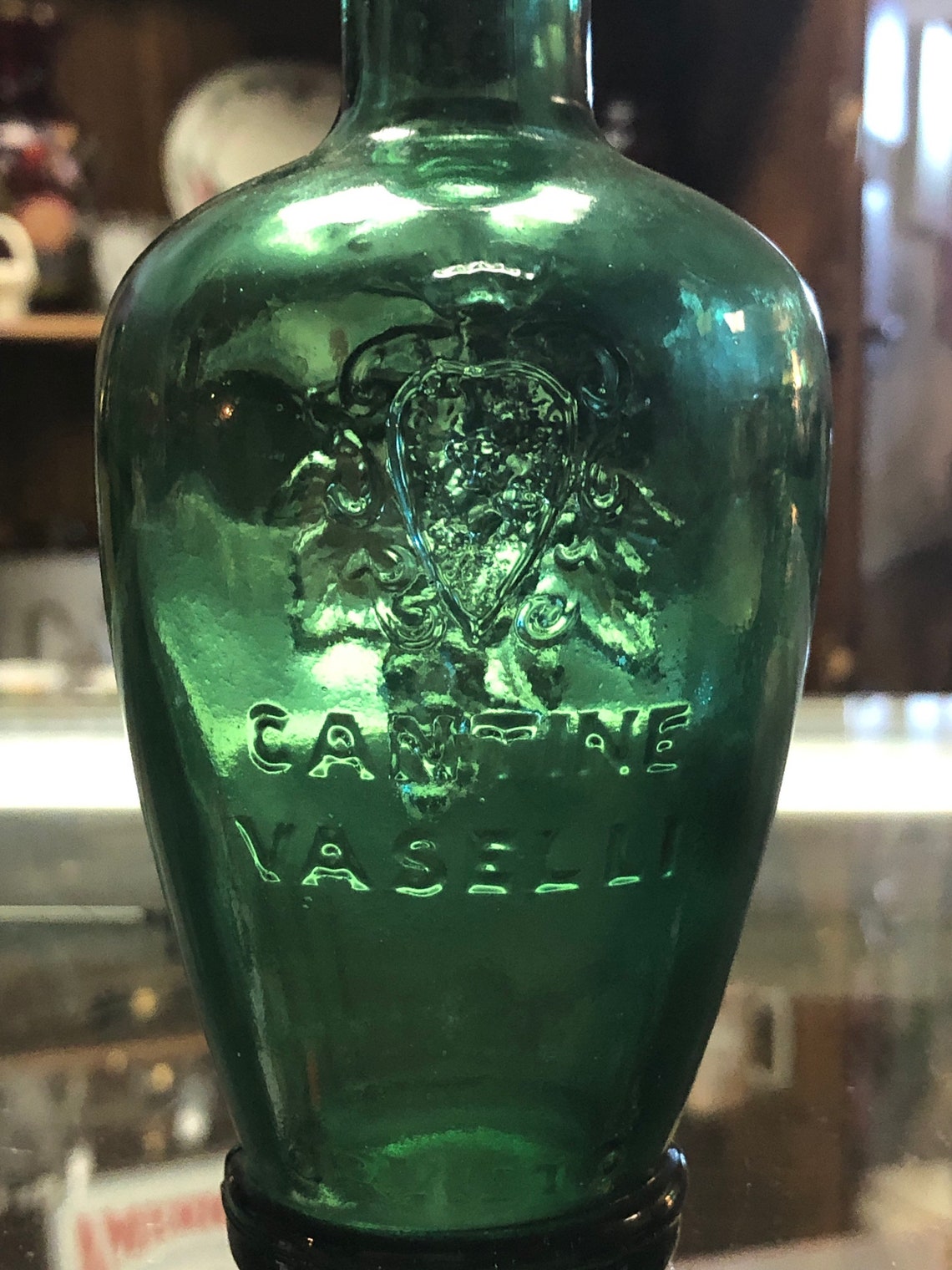 Cantine Vaselli Orvieto Green Glass Wine Bottle 6 Etsy