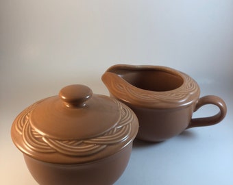 CLEARANCE - Pfaltzgraff Terracotta Stoneware Creamer And Sugar