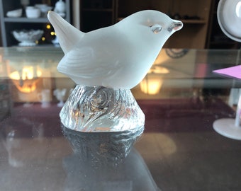 CLEARANCE - NYBRO Sweden Art glass Frosted Bird Paperweight Figurine