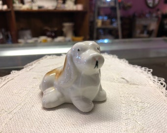 CLEARANCE SALE  Small Porcelain Puppy Figurine Long Ears Wrinkles