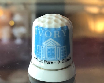 CLEARANCE - Vintage Porcelain Thimble Ivory Washing Soap