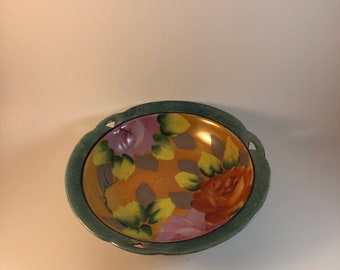 CLEARANCE Vintage Japan Porcelain Floral Bowl Candy Dish Iridescent